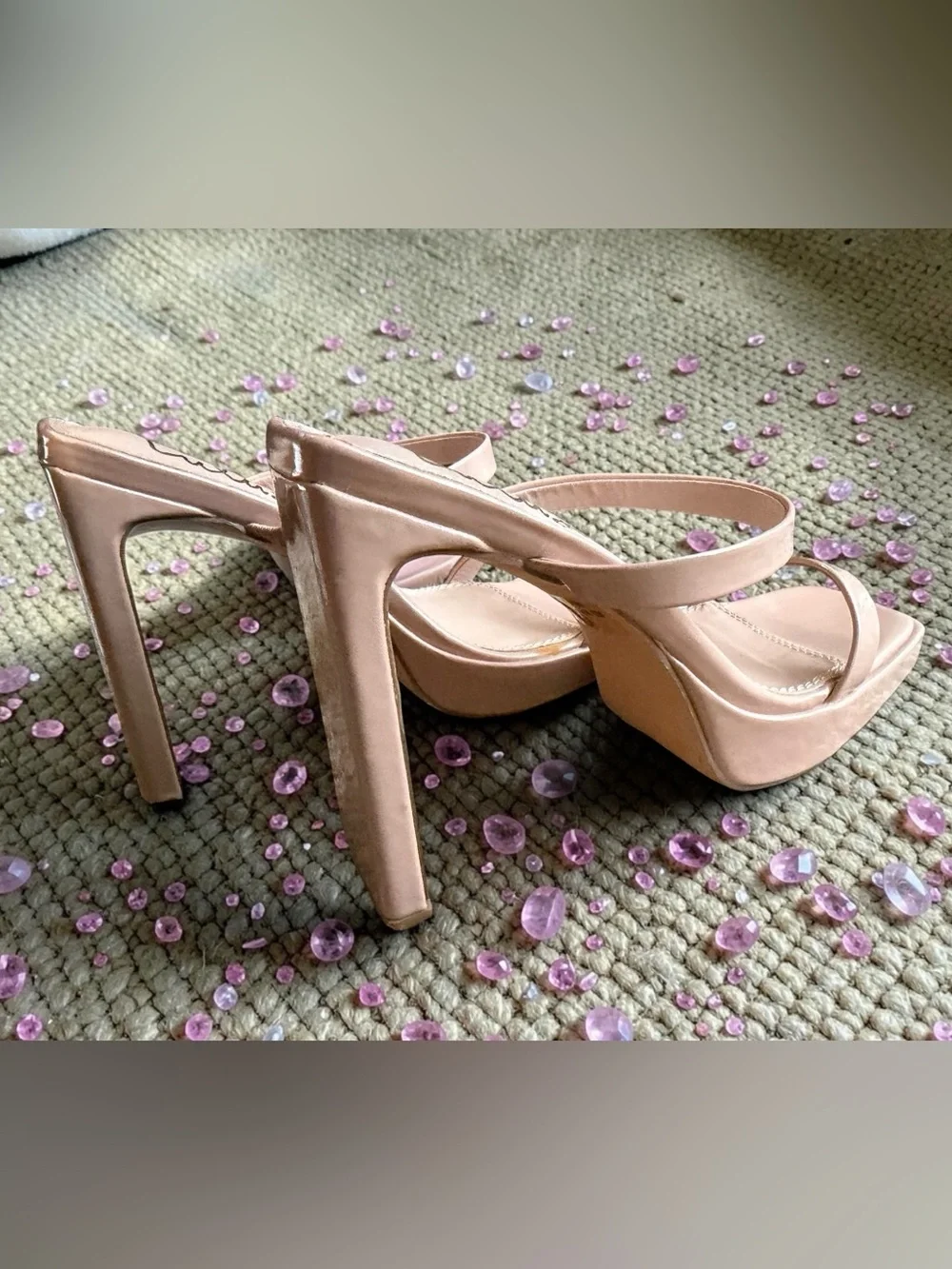 Lulu's Blush Nude Platform High Heel Sandals